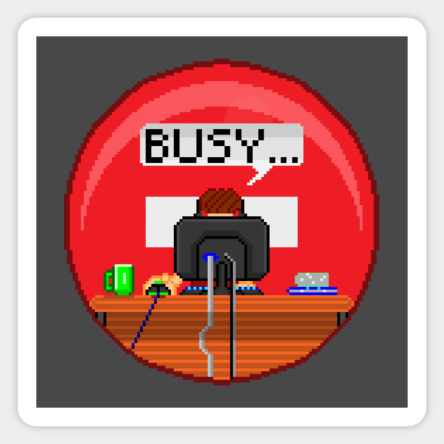 Pixel Busy Sticker by IDSZetta